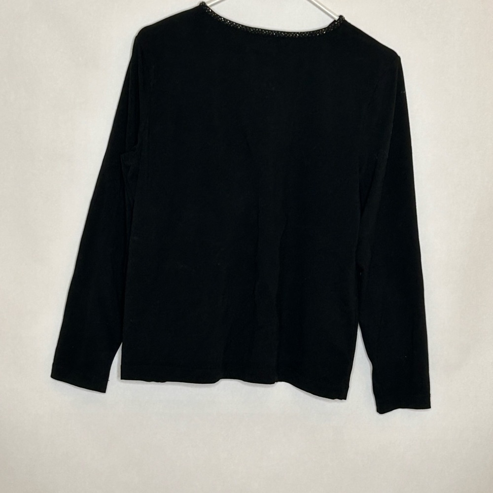 Chico’s Embellished Tunic Black Size 2 classic long sleeve stretchy fabric - Picture 2 of 11